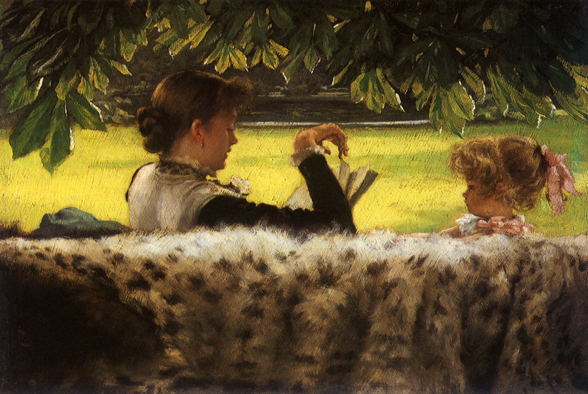 Reading a Story Tissot, James Jacques Joseph, 1878 .