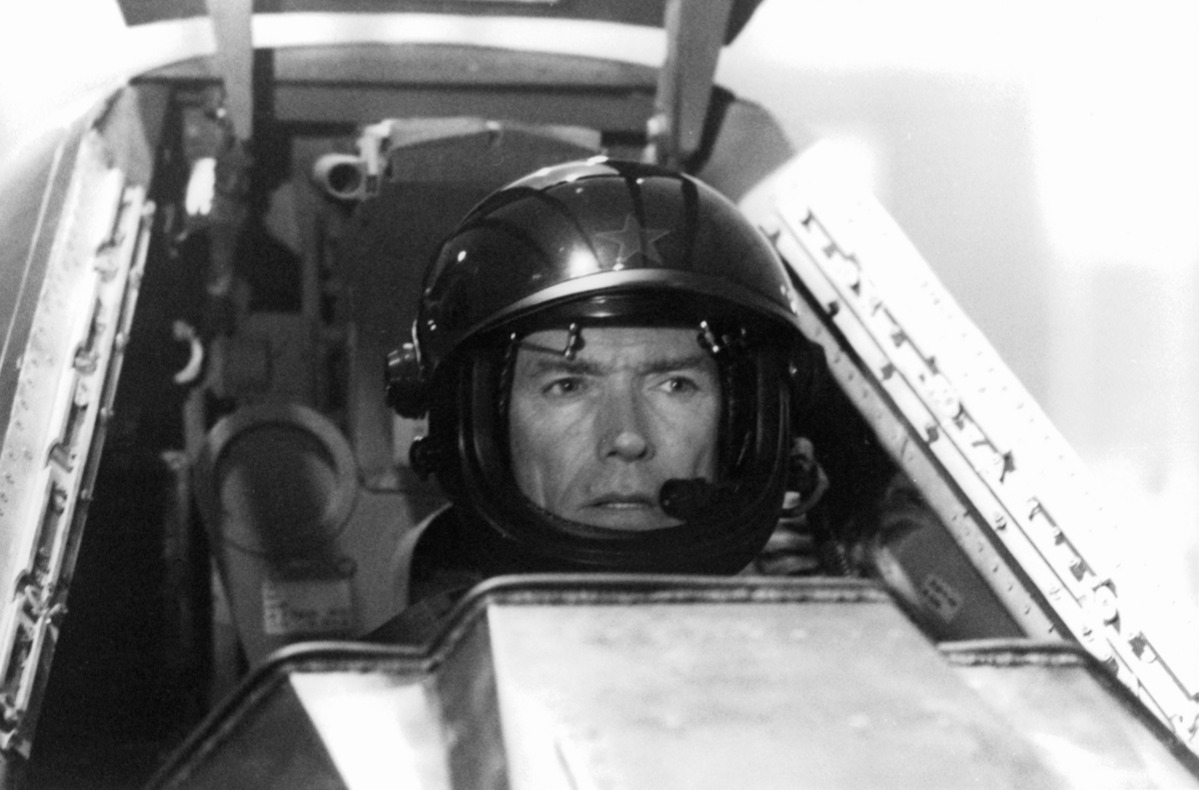 Clint Eastwood as American fighter pilot steals a sophisticated Russian jet in a scene from the film 'Firefox', 1982.