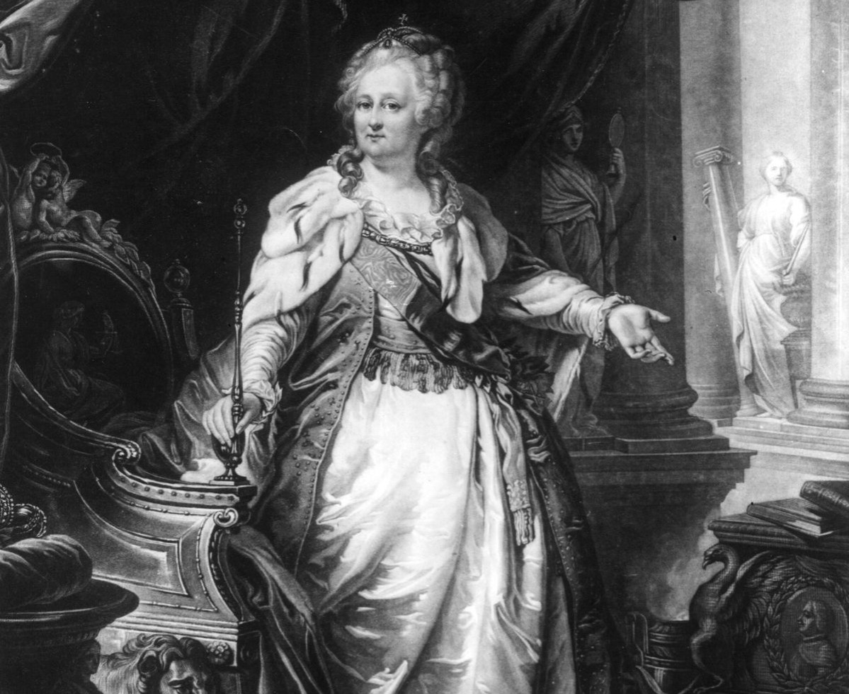 Empress of Russia Catherine II (1729-1796), known as Catherine the Great for her many reforms to modernise Russia.
