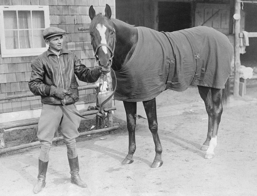 Kentucky Derby Jockey With Horse black and white