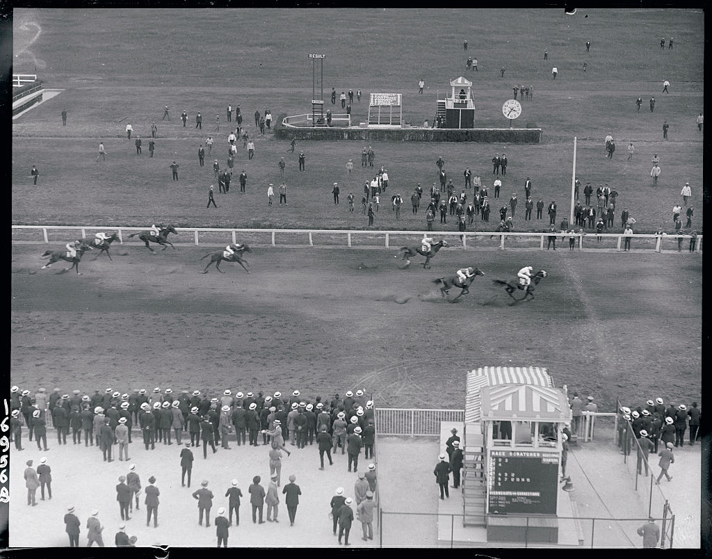 A jockey died while riding a horse at Belmont Park