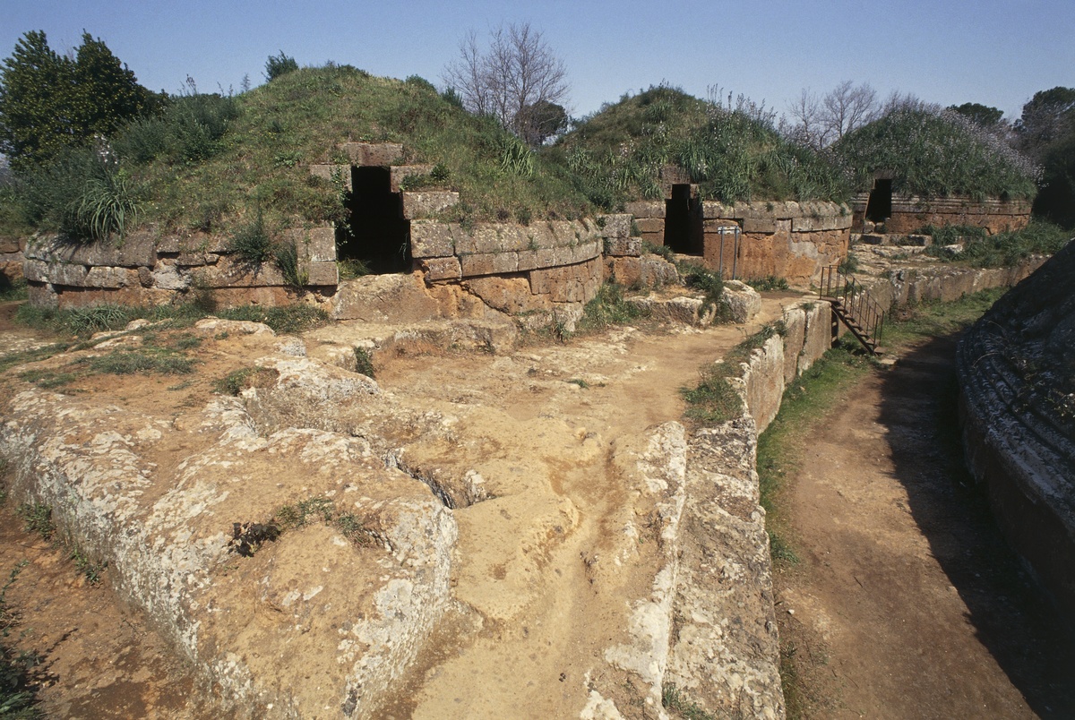 Tumulus tomb, Etruscan necropolis of Banditaccia, Cerveteri