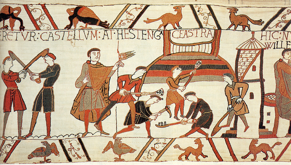 Laborers Build Fortress, illustration dated 1100