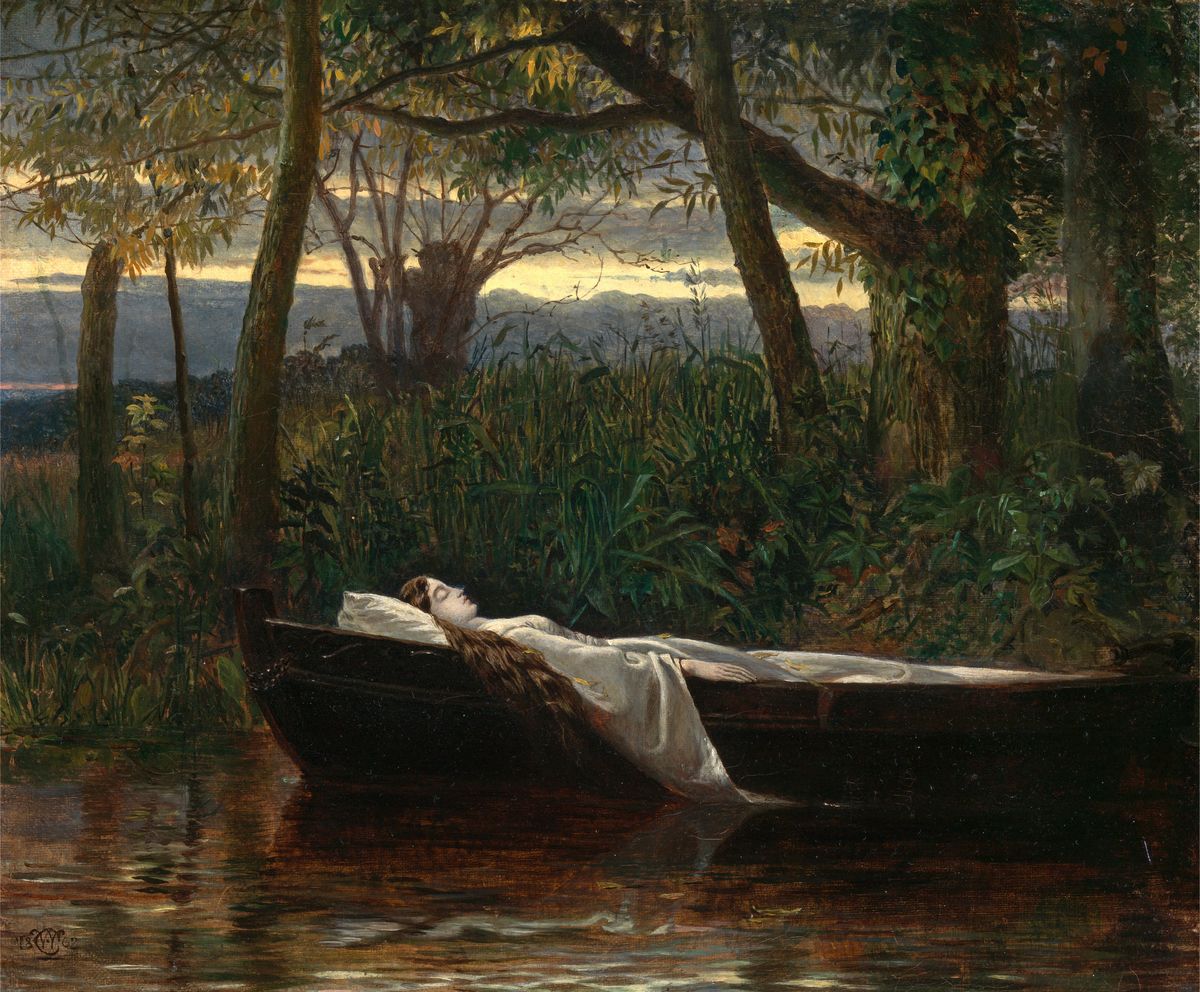 he Lady of Shalott Signed and dated in black paint