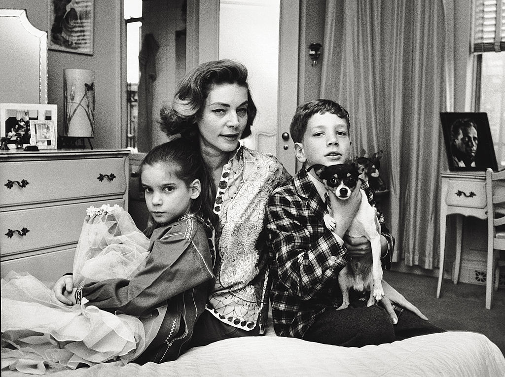 Bacall with children