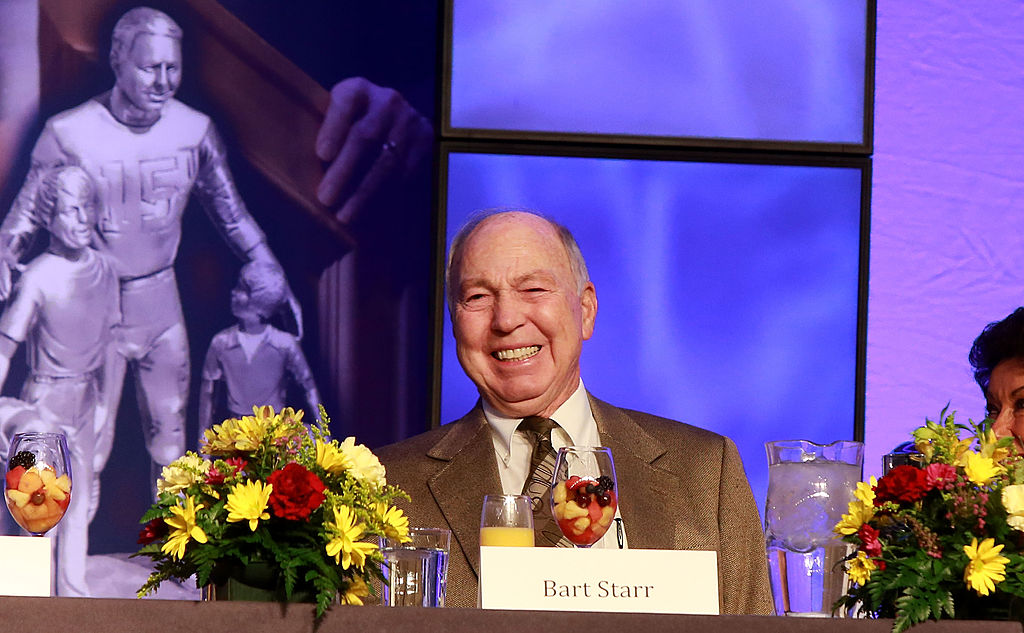 bart starr at the super bowl breakfast in 2013 just before his health started failing him