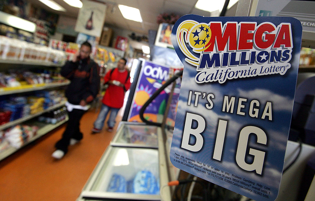 An advertisement for the Mega Millions lottery is seen June 23, 2005 in San Francisco, California.