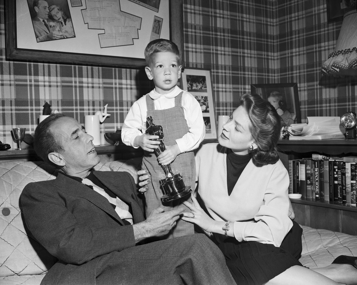 Stephen Bogart with his parents, Humphrey Bogart and Lauren Bacall