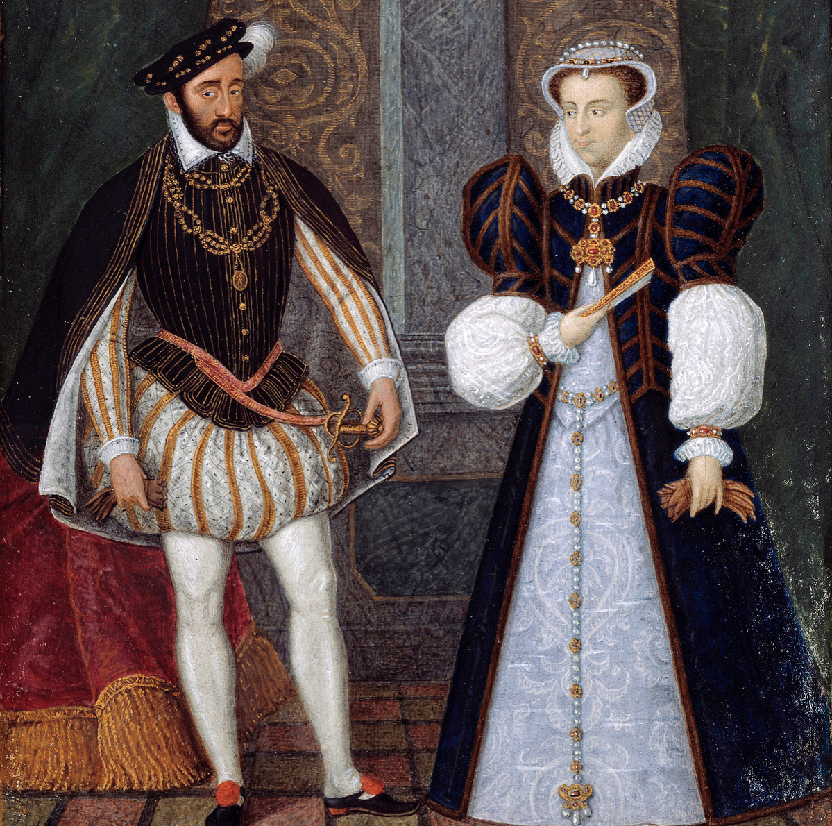 Portraits of Henry II (1519-1559) and Catherine de Medicis (Caterina de Medici) (1519-1589), King and Queen of France.