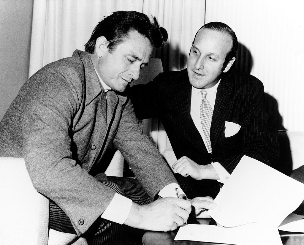 Johnny Cash and Clive Davis