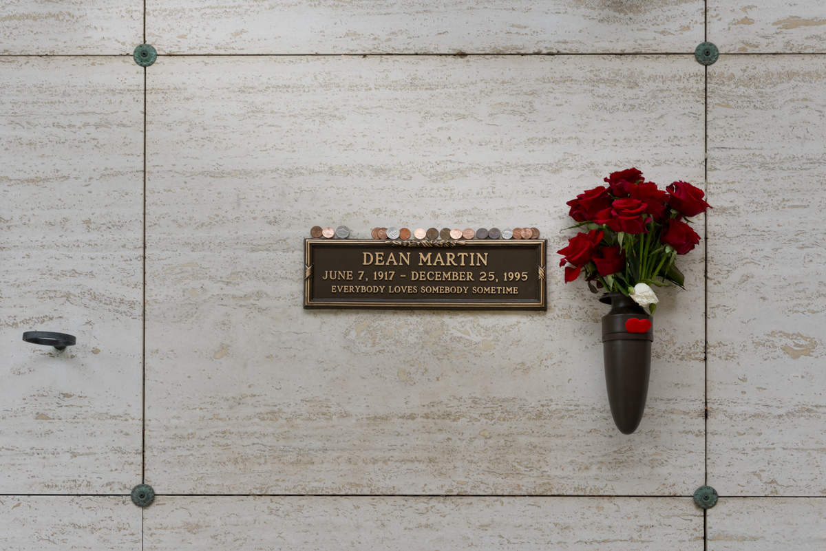 Dean Martin grave in Westwood Cemetery, Los Angeles, California