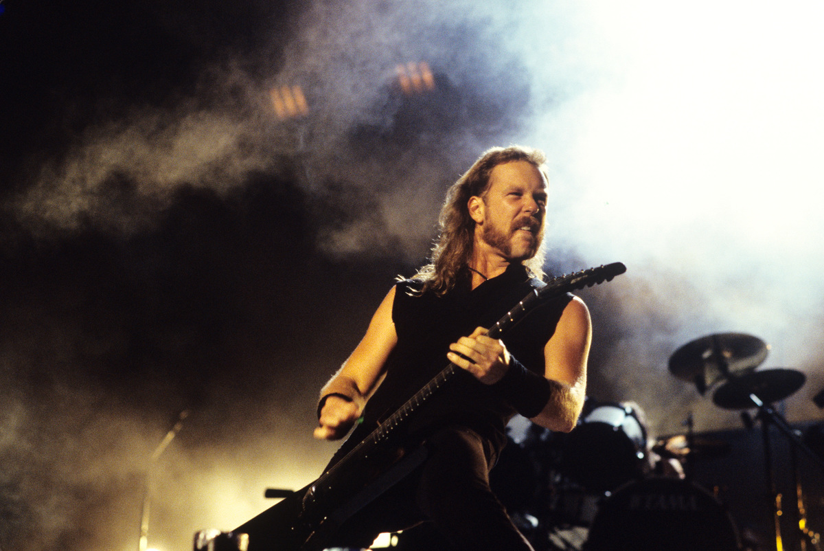 a photo of james hetfield performing