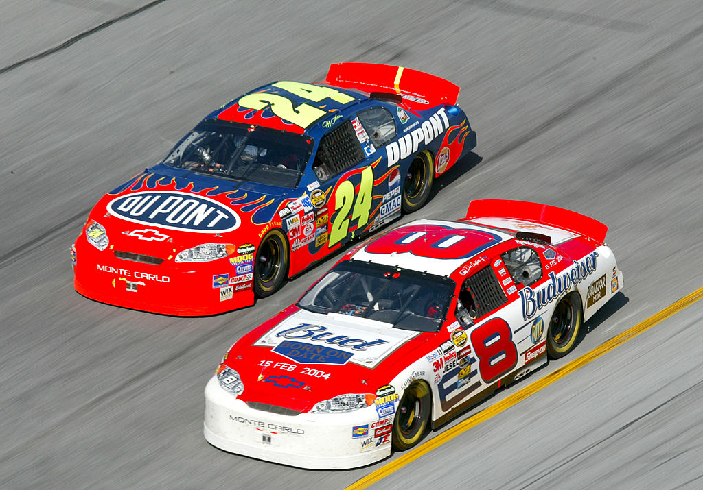 dale earnhardt jr racing in his first daytona 500 victory