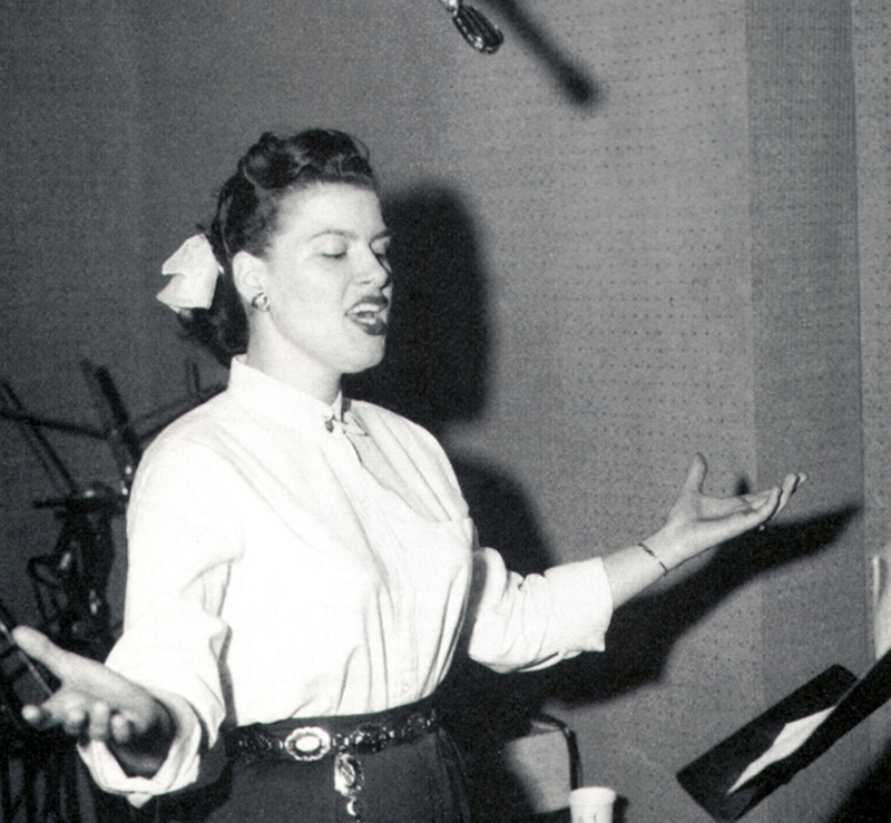 Patsy sings in the studio