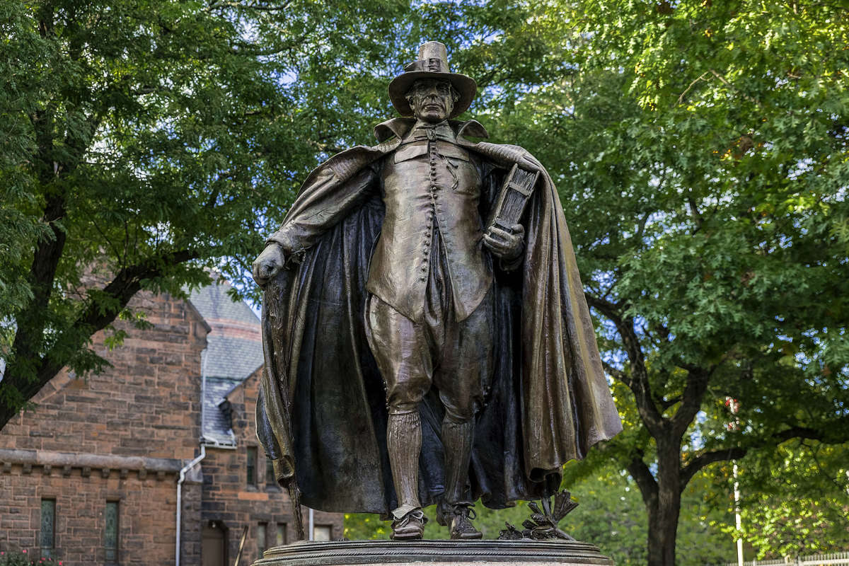 Puritan statue at the Metro Center in Springfield, Massachusetts