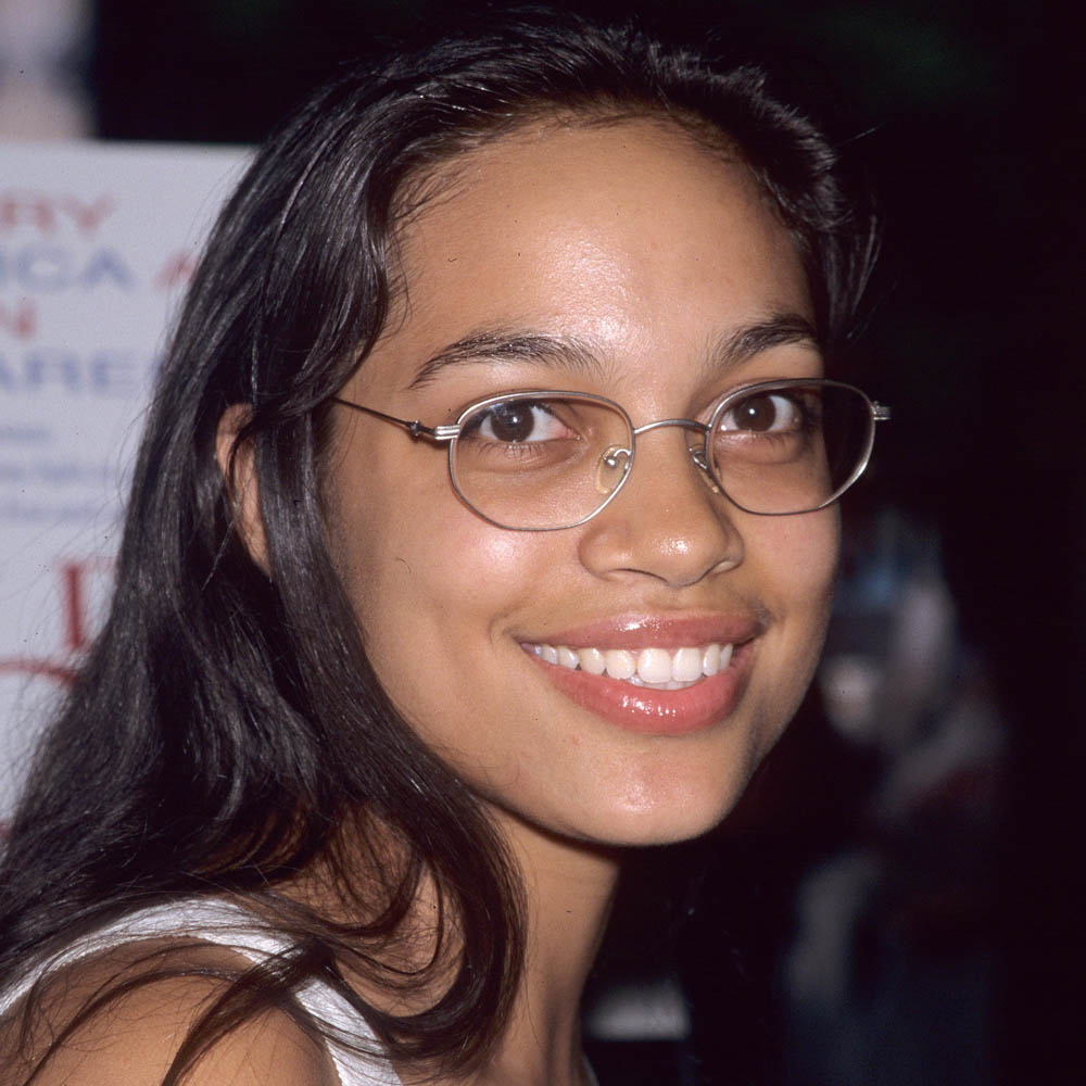 close up of Rosario Dawson