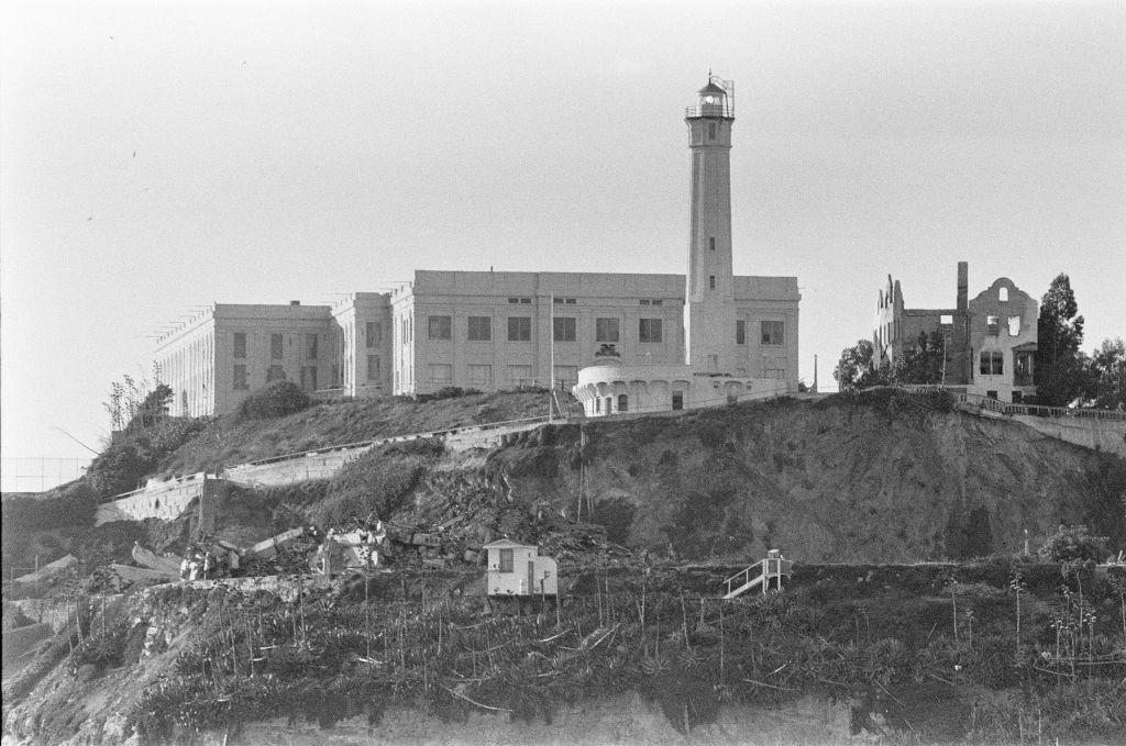 the citadel next to the lighthouse at alcatraz island