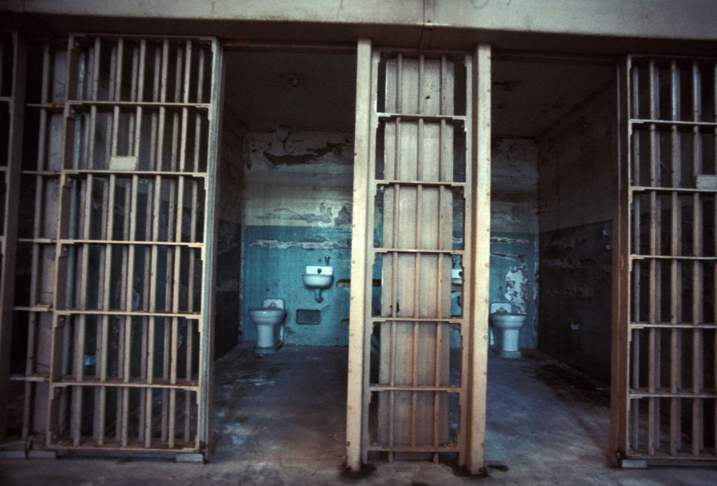 a prison cell on alcatraz island