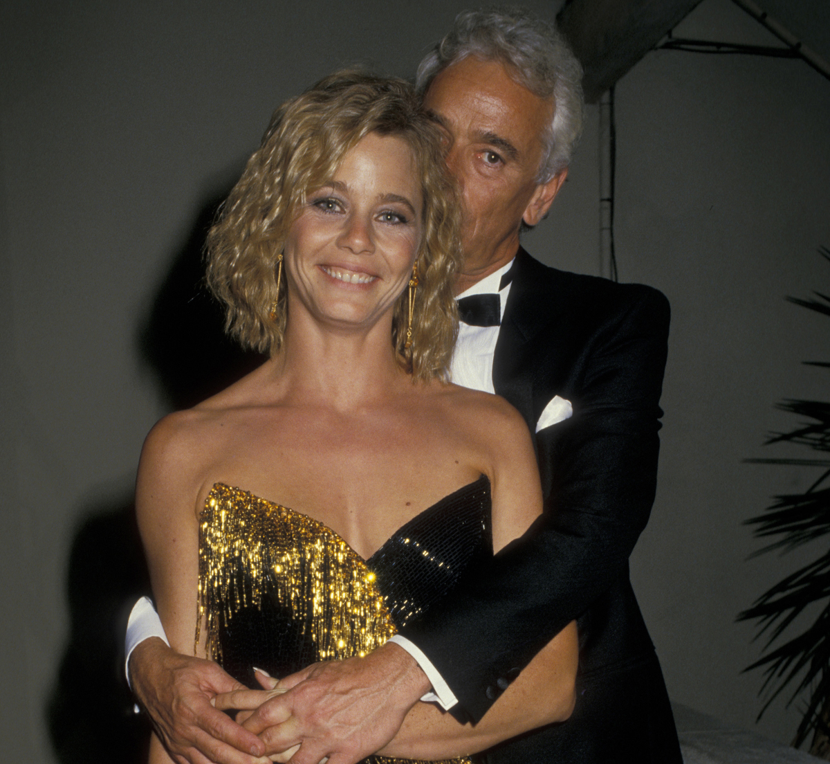 Susan Dey and Bernard Sofronski embrace during 39th Annual Emmy Awards, 1987.