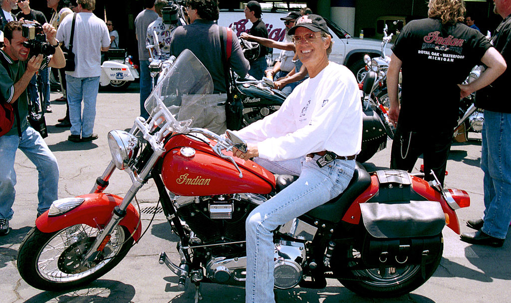 Fonda celebrating Indian Motorcycles