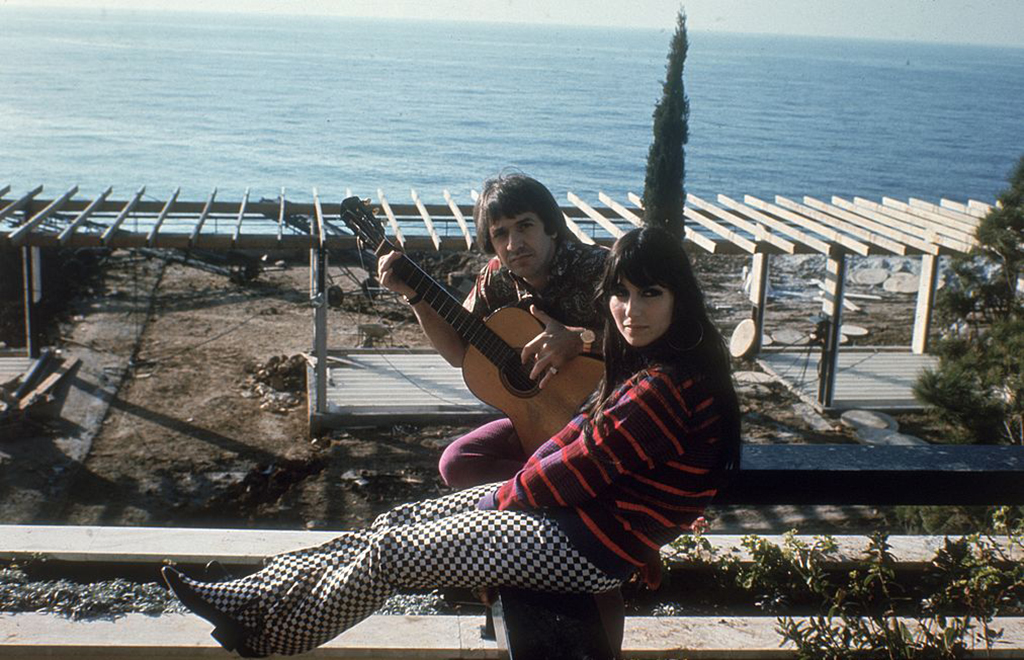 Sonny and Cher at their home in California