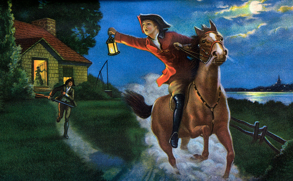 Paul Revere riding in the night 