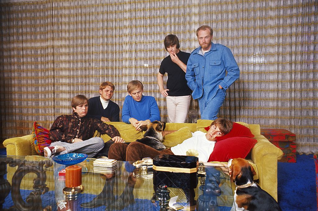 The Beach Boys posing in a house