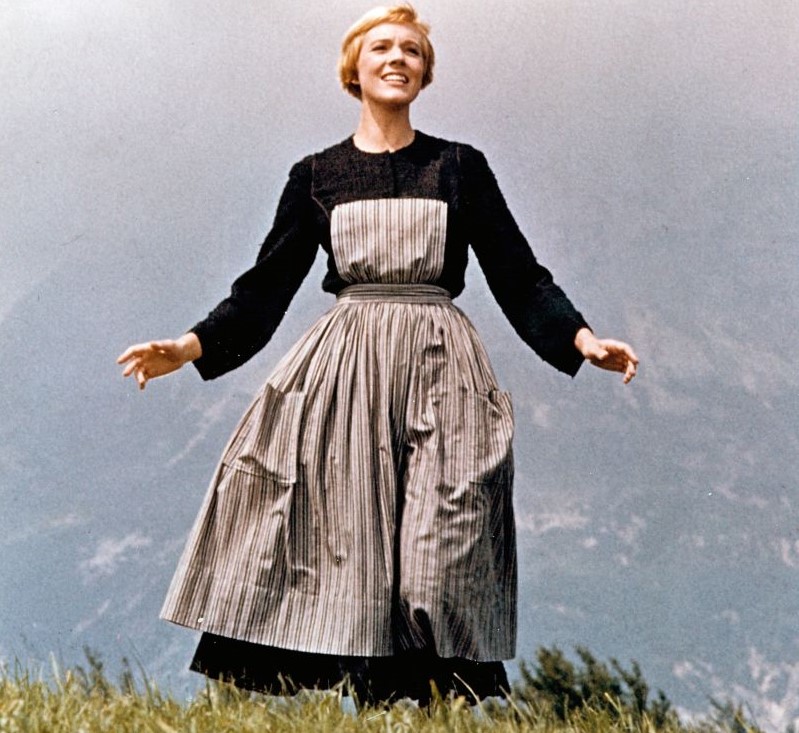 Julie Andrews sings on a mountain in The Sound of Music.