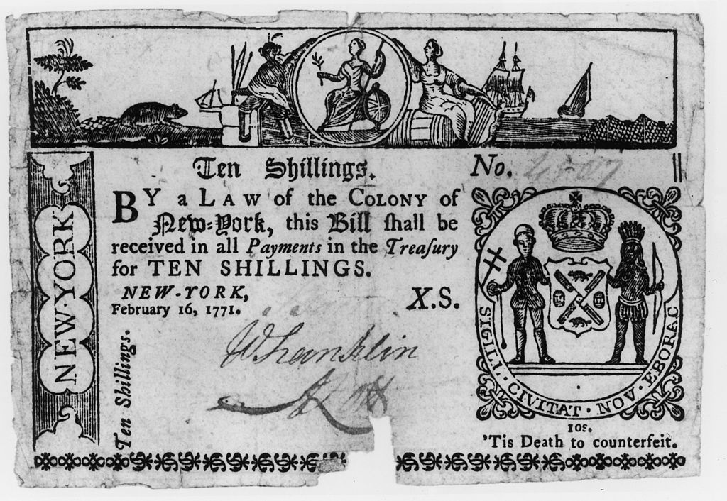 Bill for ten shillings 