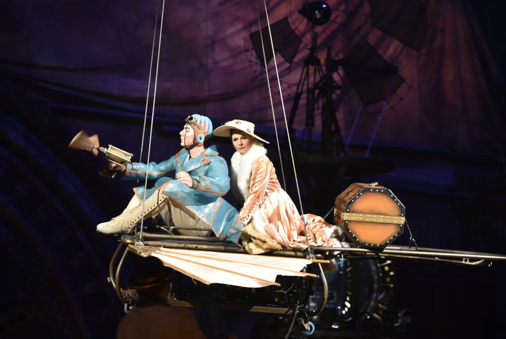 Artists perform at a media preview in the all-new Cirque du Soleil production KURIOS