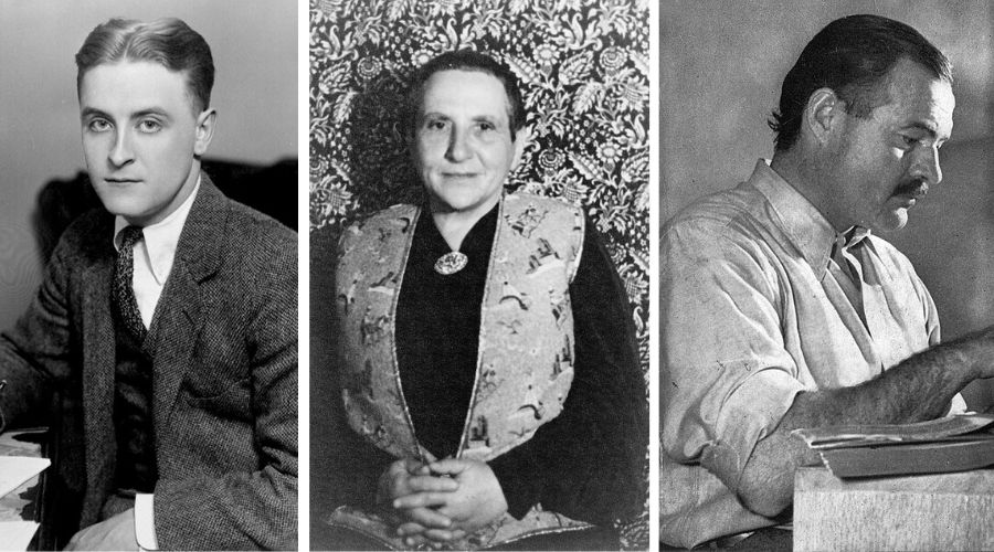 F Scott Fitzgerald, Gertrude Stein, Ernest Hemingway