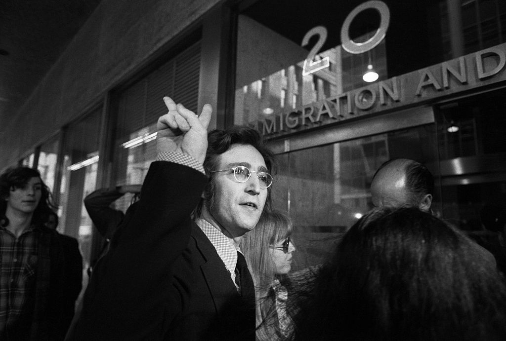 Lennon going into a press conference