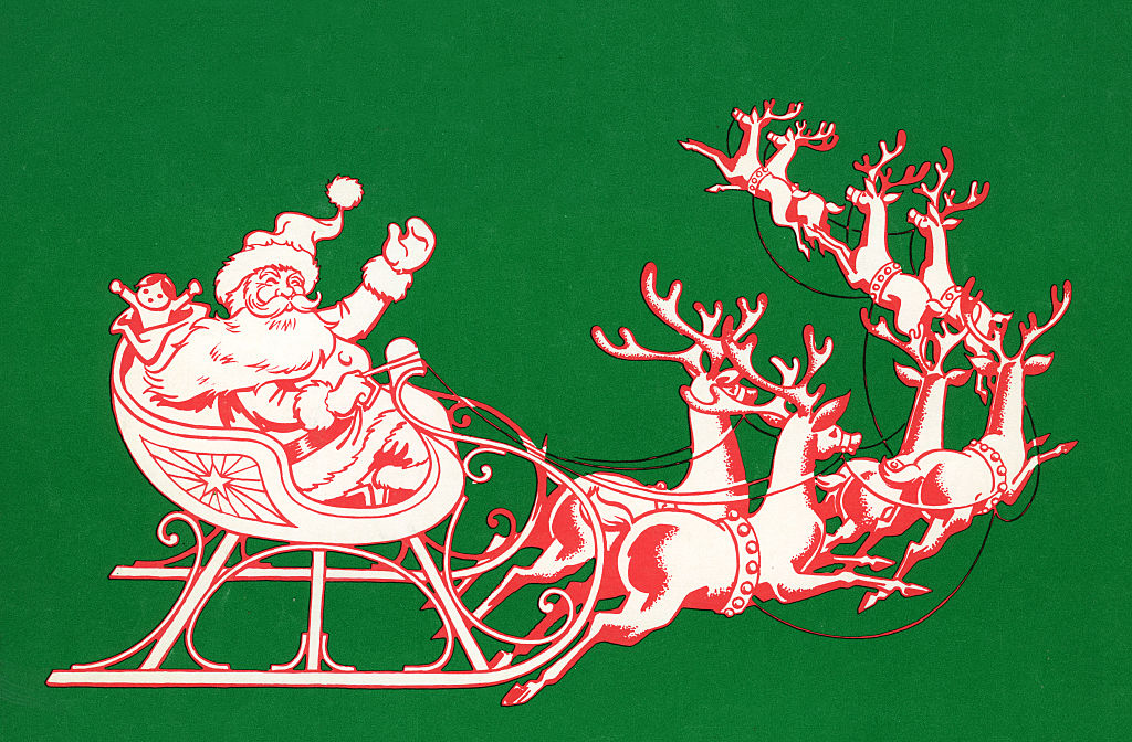 Santa with reindeer 