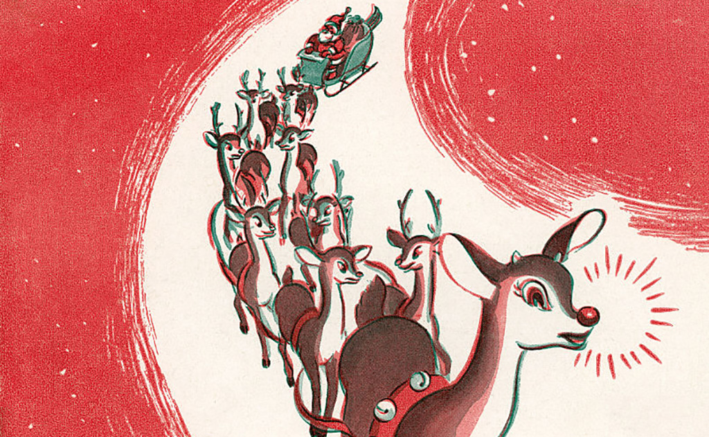 Picture of Rudolph leading the sled 