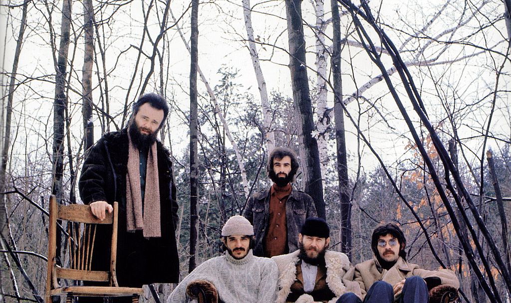 Garth Hudson, Rick Danko, Richard Manuel, Levon Helm, Robbie Robertson - posed, group shot of The Band