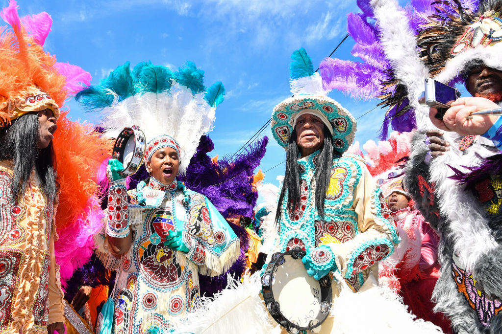 Mardi Gras revelers