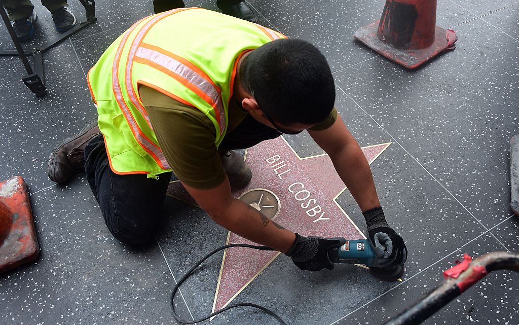 Work on Bill Cosby's star