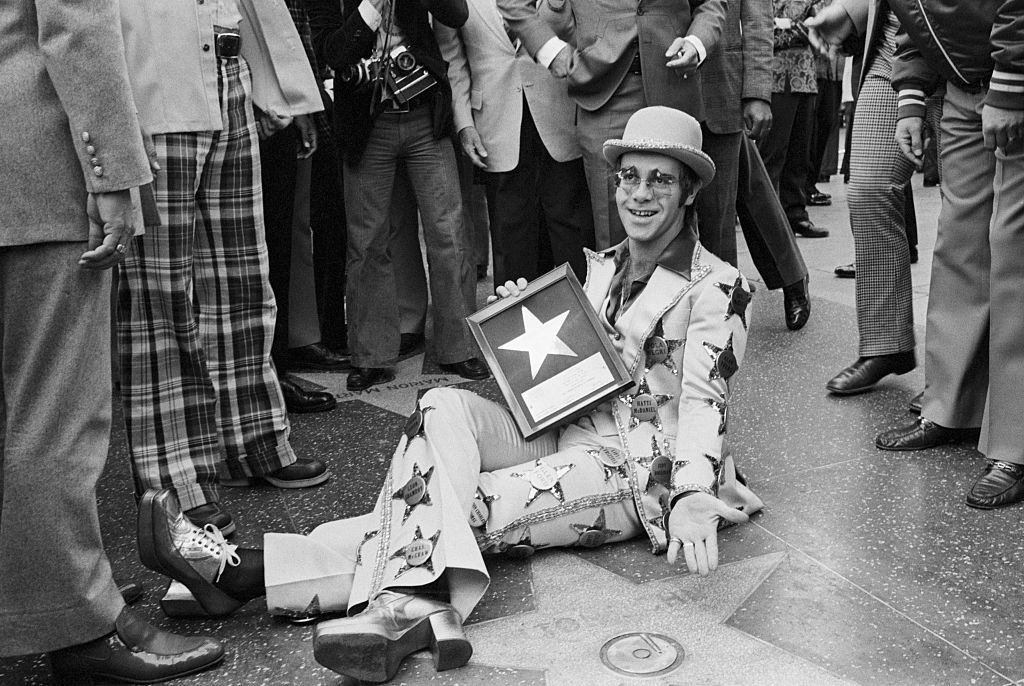 Elton John during his unveiling ceremony