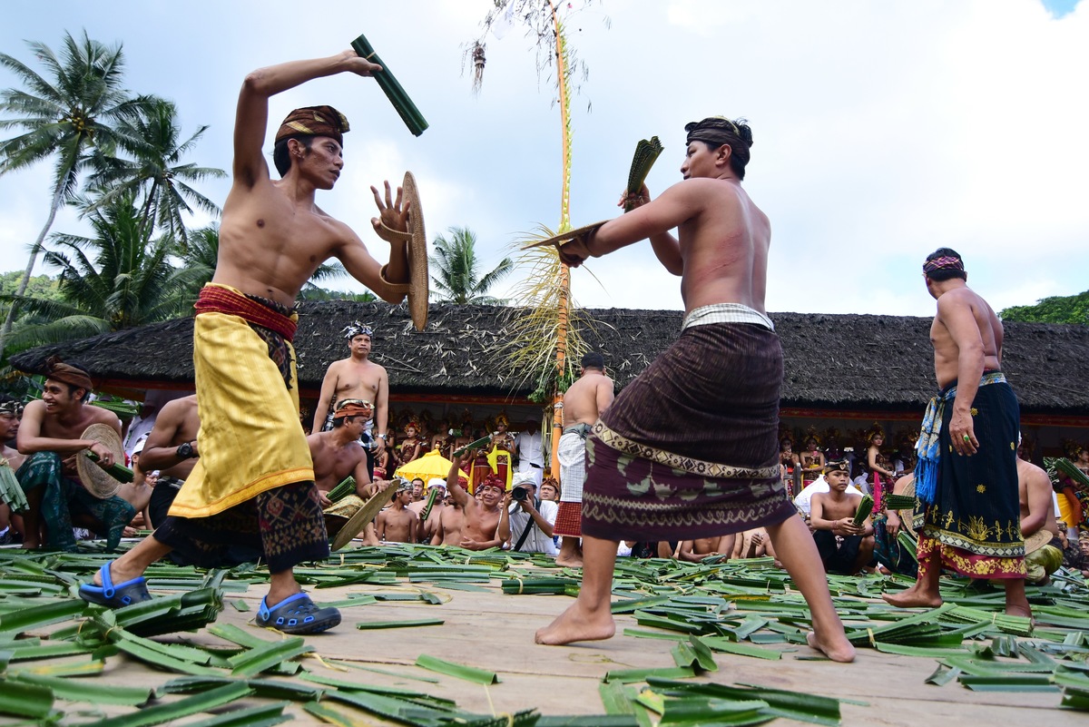 men fighting in ritual