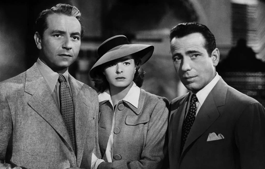 Humphry Bogart, Ingrid Bergman, and Paul Henreid 