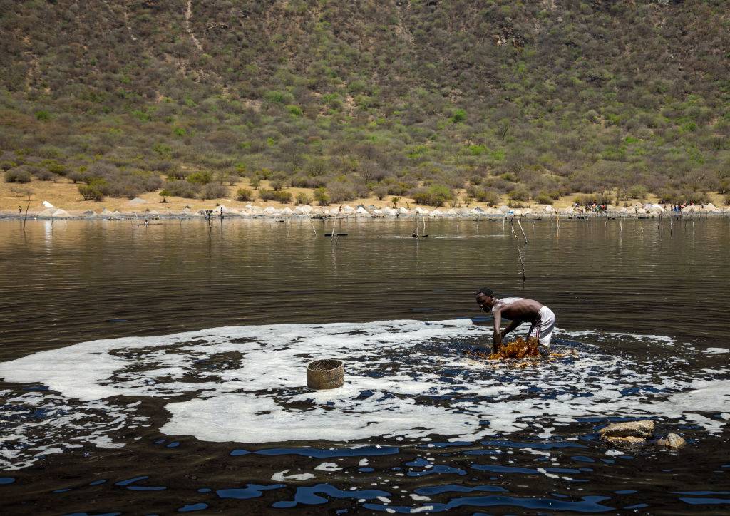 Man in the lake 