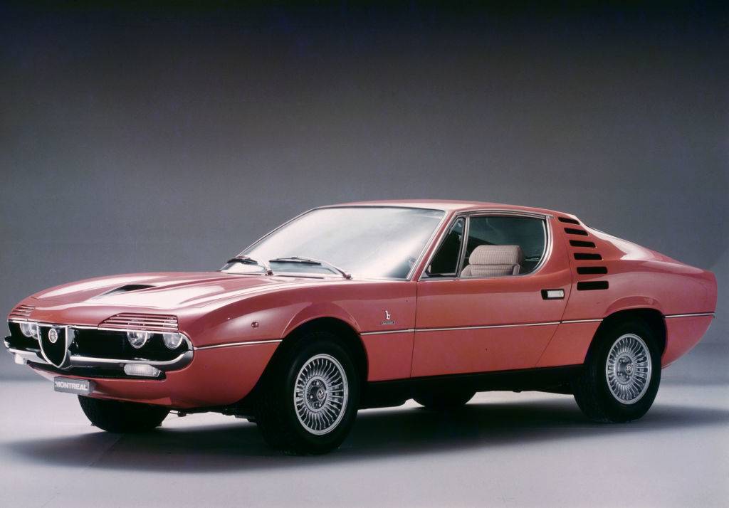 Studio image of an Alfa Romeo Montreal sports coupe car, UK, 15th October 1970.