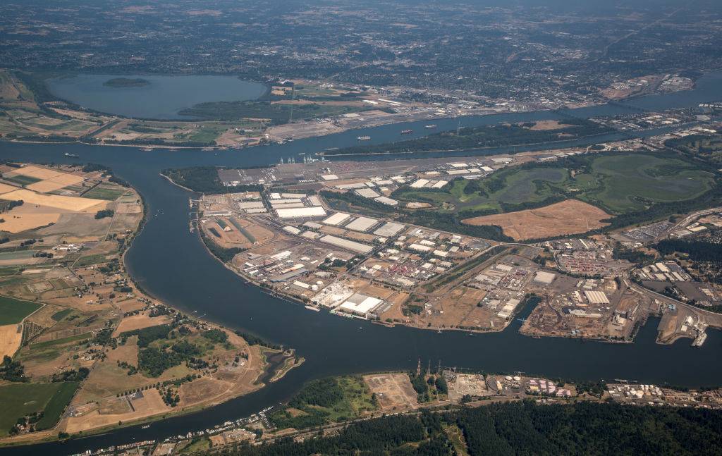 Aerial view of the river 