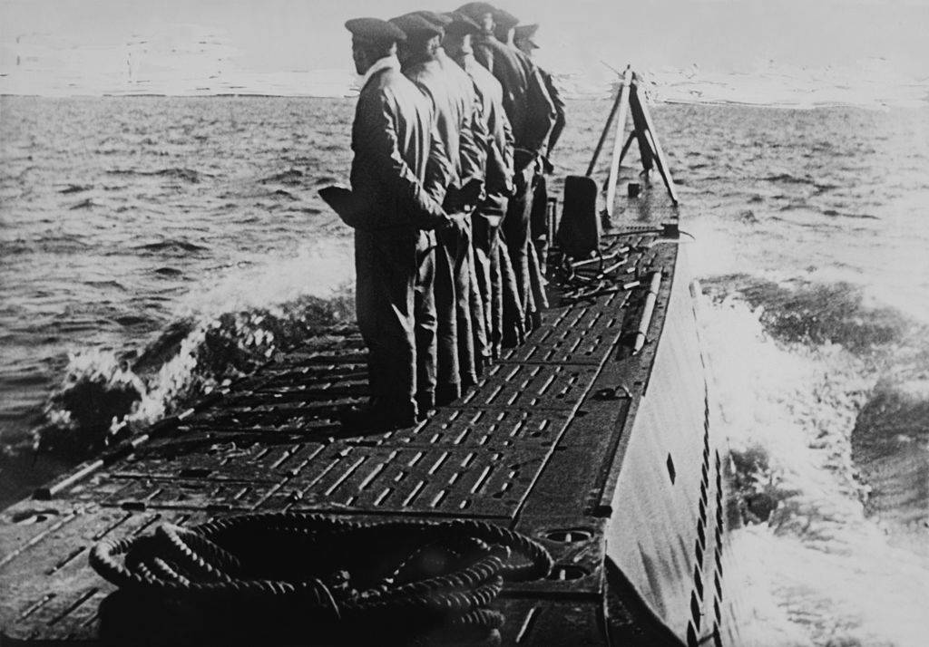 Men standing on the deck 