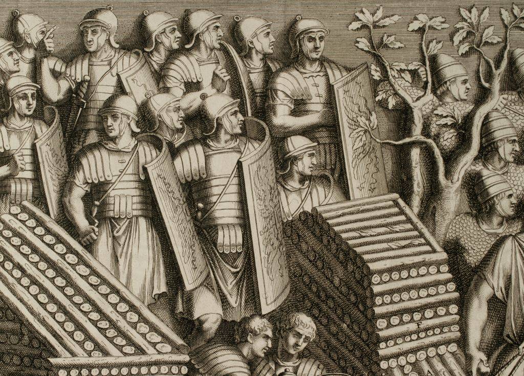 Engraving of Roman soldiers 