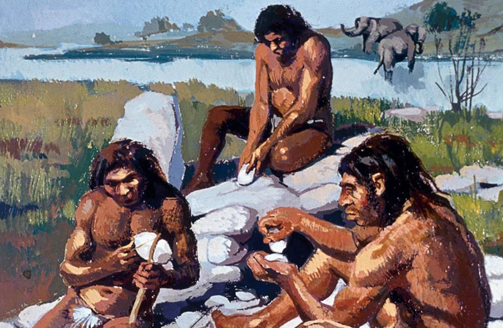 Neanderthals with tools
