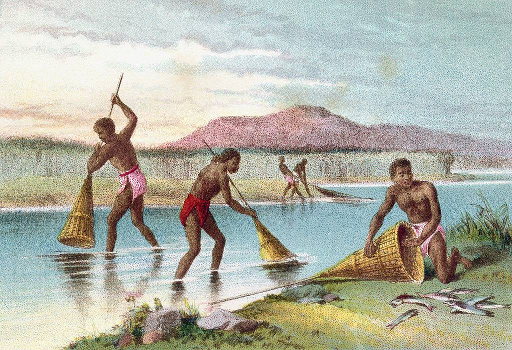 Men in a river 