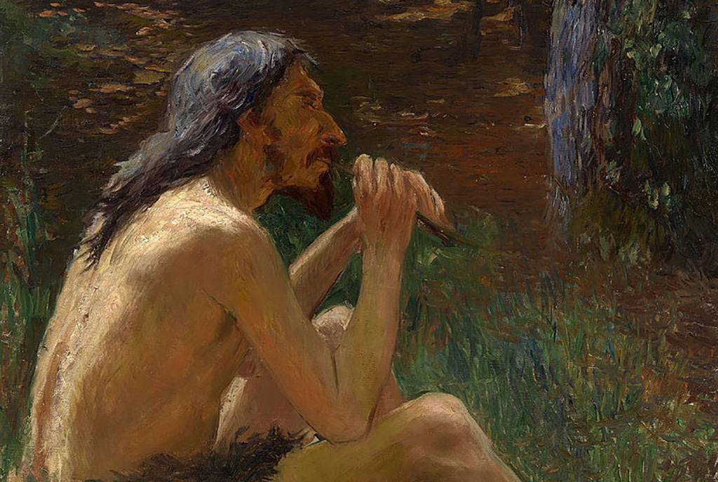 Painting of a caveman 