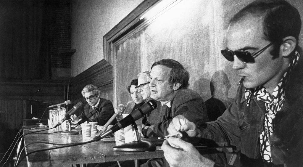 Thompson at a press conference