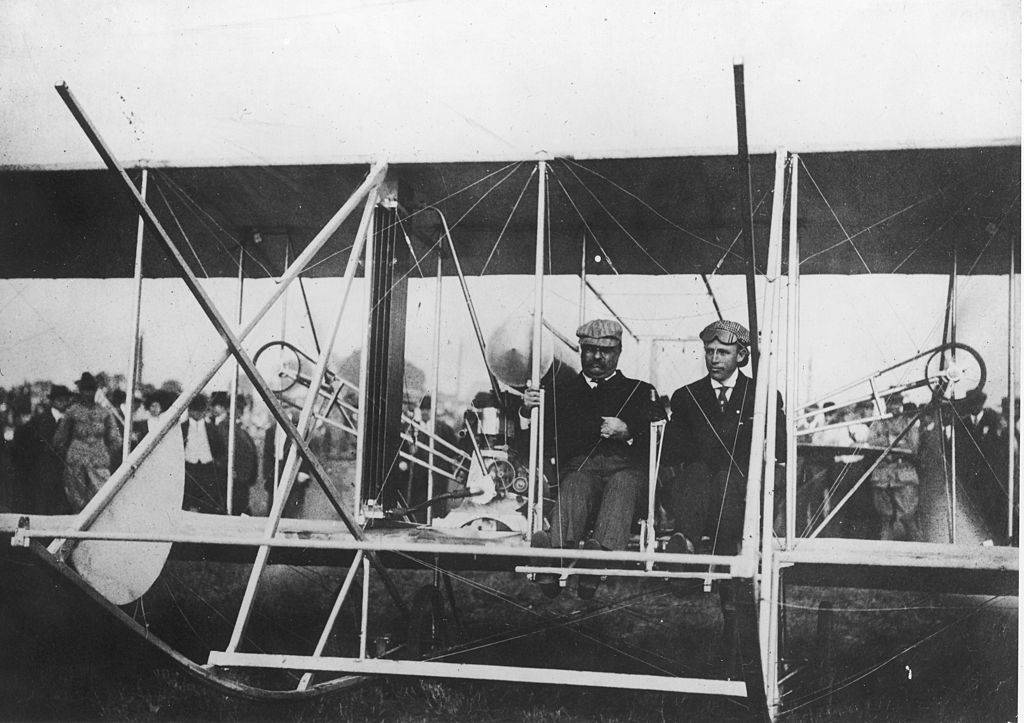 Roosevelt in an airplane 